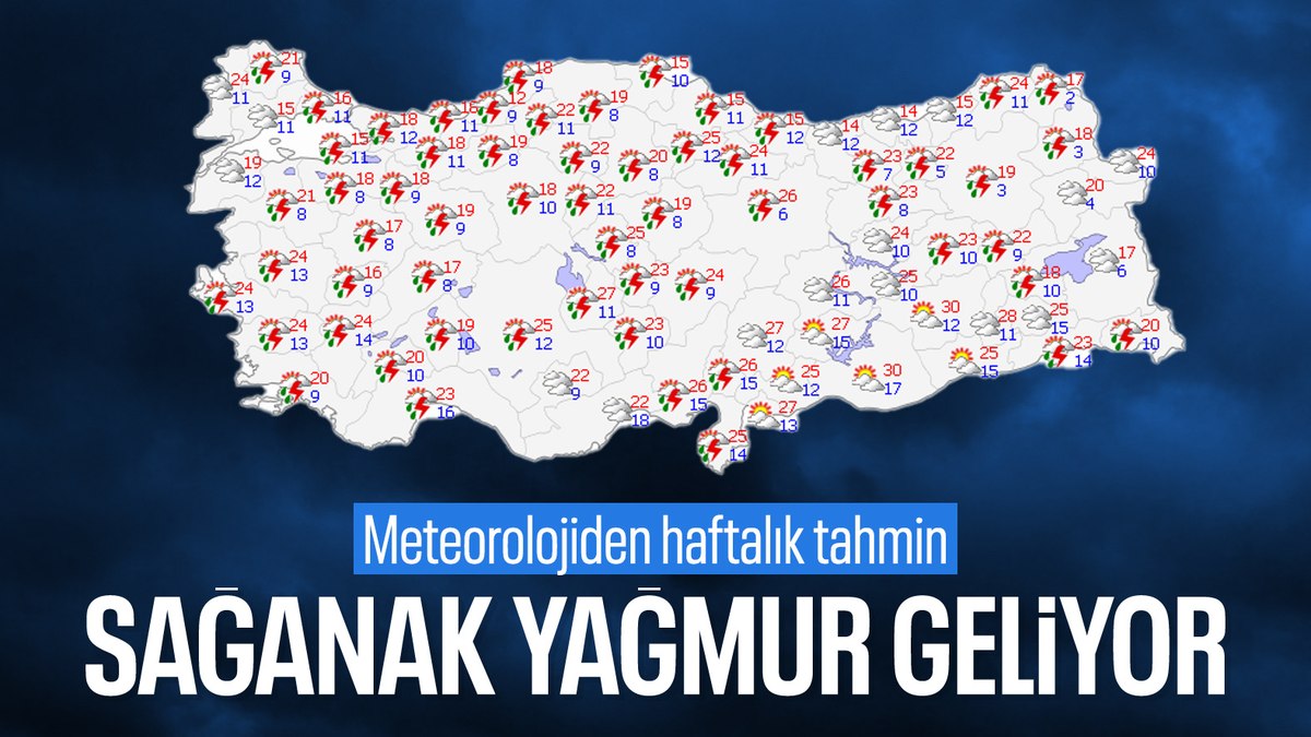 Meteoroloji uyardı: Yurt genelinde sağanak yağış bekleniyor